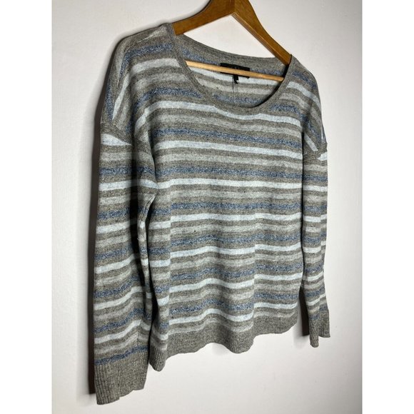 Rag & Bone Women's Small Gray Striped Linen Top - Picture 2 of 9